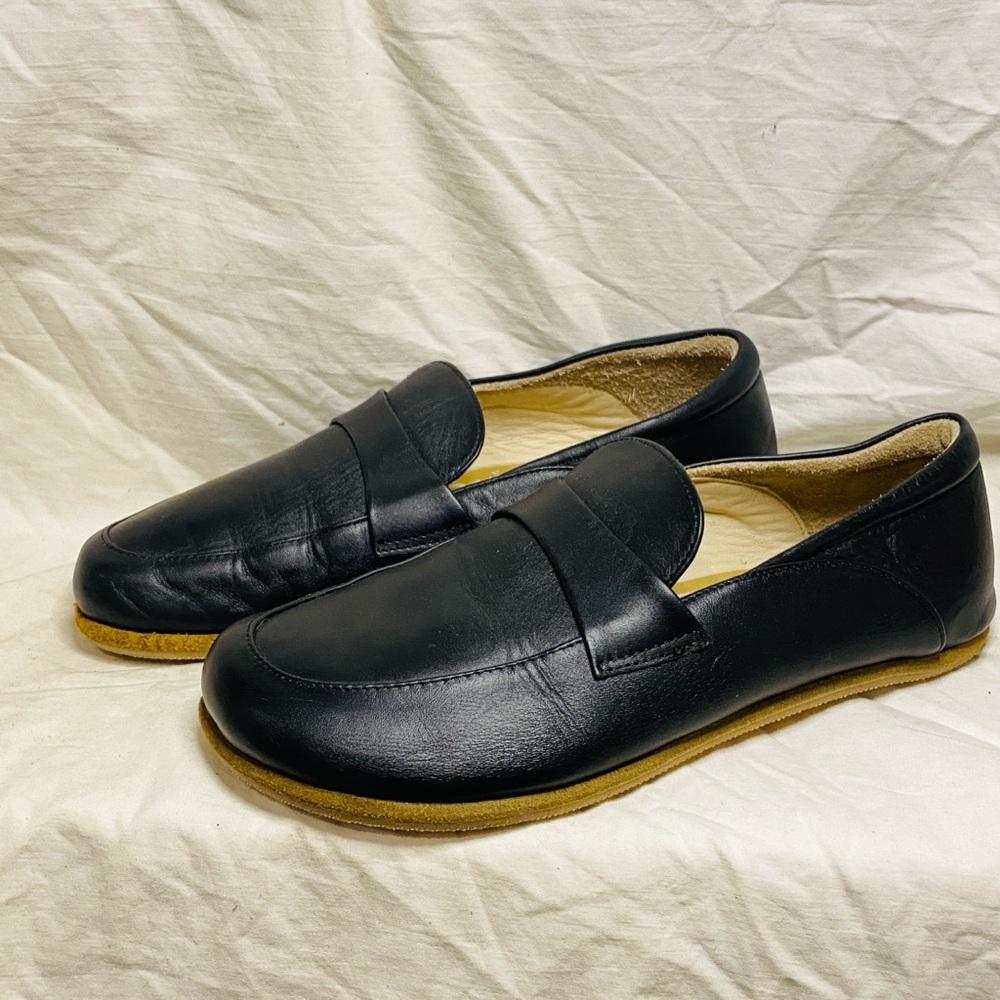Anya’s Shop barefoot black leather loafers size 9 womens 40  turkish made